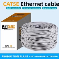 Kabel Ethernet UTP Cat5e Zonze 1000ft untuk Luar Ruangan 24AWG 305M Berbahan Tembaga dengan Selubung PVC untuk Komunikasi Dalam Ruangan