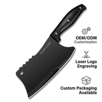 Couteau de Chef Japonais Professionnel 275 mm, Lame Noire Antiadhésive en Acier Inoxydable, Manche Intégral, pour Cuisine Droitière