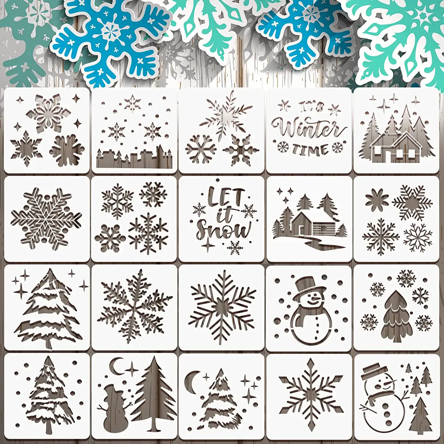 Kerst Stencils Voor Schilderen Op Hout Muur Home Decor Sneeuwvlok Stencil Winter Template