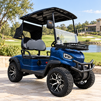 Voiturette de golf électrique 2 places 60V tout-terrain avec châssis surélevé et panier de chargement pour usage en complexe hôtelier