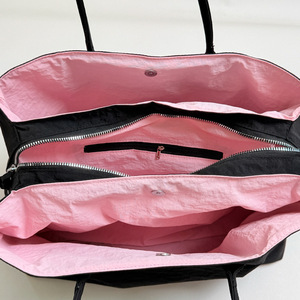 Sac à main pour femme, style coréen, grande capacité, sac fourre-tout, tendance, assorti à tout, couleur contrastée, nylon léger, voyage - Product Image 4