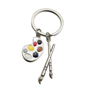 Llavero Personalizado de Aleación de Zinc con Diseño Vintage, Grabado con Paleta de Colores, Pinceladas Pintadas a Mano, Impresión UV - Product Image 5