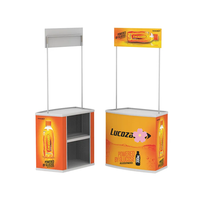 Table d'exposition pliable avec panneau supérieur et sac de transport - Kiosque de vente au détail avec logo personnalisé - Stand d'exposition pour événements