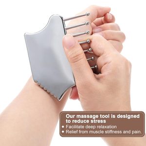 Herramientas Faciales Gua Sha de Acero Inoxidable con Peine Masajeador Portátil para Cuero Cabelludo, Masaje Facial y Corporal, Relajación Muscular, Regalo, Venta al <span class=keywords><strong>por</strong></span> Mayor - Product Image 3