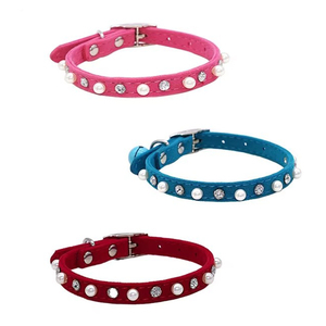 Kalung Kucing Grosir yang Dapat Disesuaikan, Kalung Kucing Mewah, Kalung Hewan Lucu dengan Rhinestone pada Kalung PU - Product Image 2