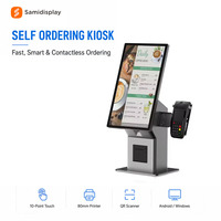 Terminal de commande tactile 21,5 pouces, kiosque libre-service de comptoir, imprimante de reçus avec paiement par QR pour solutions de restauration