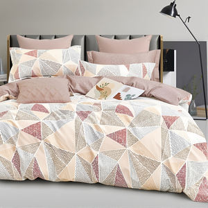 Ensemble de trois pièces de textile de maison géométrique à rayures européennes, 100% coton, 200TC, écologique, housse de couette et taies d'oreiller - Product Image 1