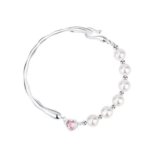 S925 Sterling silver Twig half bracelet wholesale pearl luxury Jewelry For Women Valentine's Day And Mother's Day gift