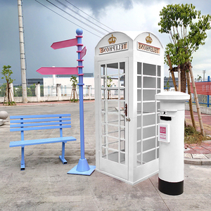 जीवन का आकार विंटेज साउंडप्रूफ टेलीफोन बूथ कार्यालय लाल सार्वजनिक लंदन फोन बूथ बिक्री के लिए - Product Image 2