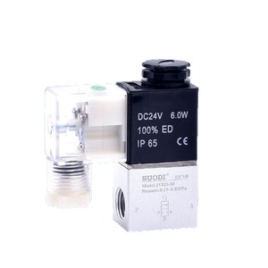 Vanne solénoïde pneumatique 2V025-08, 2 positions, 2 voies, DC24V, air/eau, 1/4 po, température normale - Product Image 2