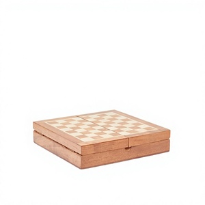 Natural Finish Wooden Tic Tac Toe And Chess Glass Board <b>Kids</b> Indoor Play Game <b>Box</b> Wholesale Price - Product Image 1