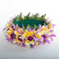 Hawaiian Velvet Fabric Plume ria Flower W Spinne Lily Haku Stirnband Blumen girlande für Hochzeits feier Tanzfestival