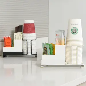 Organizador de mesa para copos de chá, suporte descartável para copos de café, papel e plástico