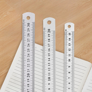 Regla colgante de acero inoxidable para que los estudiantes mecanicen su propia medición: 15 cm, 20 cm, 30 cm, escala clara. - Product Image 1