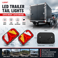 Feux arrière LED 12V LIWOF conformes aux normes européennes, paire avec réflecteur triangulaire, étanches, multifonctions pour caravane et remorque