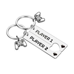 Portachiavi in Metallo Alluminio <span class=keywords><strong>per</strong></span> Coppie Giocatori, Gioco <span class=keywords><strong>di</strong></span> Coppia, <span class=keywords><strong>Regalo</strong></span> <span class=keywords><strong>di</strong></span> <span class=keywords><strong>San</strong></span> <span class=keywords><strong>Valentino</strong></span> <span class=keywords><strong>per</strong></span> Lei e <span class=keywords><strong>Lui</strong></span>, Fidanzata, Fidanzato - Product Image 1