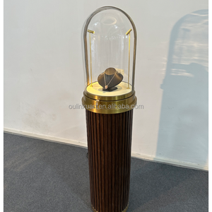 Vitrina de Joyería de Acero Inoxidable, Torre con Cerradura, Vidrio Transparente, Iluminación LED, Exhibidores de Vitrinas - Product Image 1