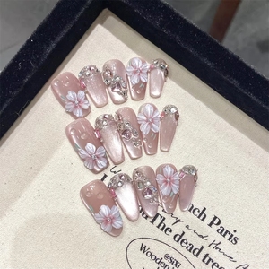 <span class=keywords><strong>Uñas</strong></span> postizas acrílicas <span class=keywords><strong>transparentes</strong></span> <span class=keywords><strong>de</strong></span> primavera <span class=keywords><strong>con</strong></span> purpurina <span class=keywords><strong>de</strong></span> diamante, medianas, almendradas, 10 unidades, <span class=keywords><strong>uñas</strong></span> acrílicas hechas a mano - Product Image 5