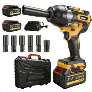 Llave de impacto inalámbrica de 21V con batería de iones de litio, sin escobillas, de 3/4 de pulgada, con torque de 1000 NM, alto torque para automóvil, hogar, bricolaje, muebles y automoción. - Product Image 1