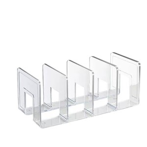 Transparent Pet Book <b>Stand</b> 4 Layers Thickened <b>Desktop</b> Organizer For Books And Textbooks Student Desk Storage Solution - Product Image 5