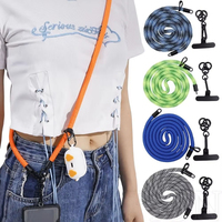 Lanière de cou en polyester tissé personnalisée légère de 120 cm, écologique et tendance, avec sangle de téléphone détachable et crochet en alliage de zinc