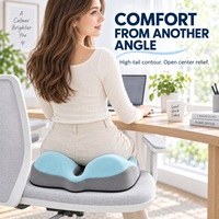 Coussin de siège ergonomique en mousse à mémoire de forme pour chaise de bureau, oreiller de soutien coccyx à dossier haut avec soulagement central pour le confort du coccyx et des hanches
