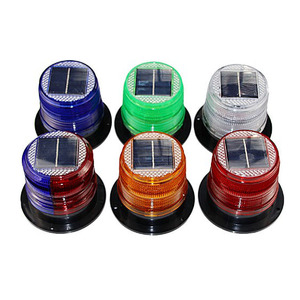 Lampe stroboscopique rouge jaune bleue, lampe de signalisation d'urgence solaire à LED, balise d'avertissement - Product Image 4