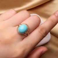 Türkischer Puzzle-Ring 18k Gold Südafrika Echter Diamant Natürlicher Türkis-Ring für Frauen Edelstein-Schmuck