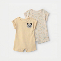 Combinaison bébé en coton biologique à manches courtes, combinaison de nuit personnalisée, vêtements pour bébé, vêtements de nuit écologiques en jersey pour nouveau-né