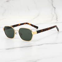 Lunettes de soleil unisexes 2026 style coréen haut de gamme, monture métallique rétro + branches en acétate, lunettes de soleil d'été