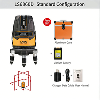 Niveau laser 5 lignes horizontal et vertical manuel Laisai LSG 686SPD 360 degrés, niveau rotatif vert, précision +/-1mm/5m, garantie 1 an