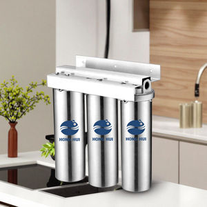 HH3-10A 10 Inch 3 Trappen Waterzuiveraar Roestvrijstalen Waterzuiveringssysteem Drievoudige Filterbehuizing - Product Image 4