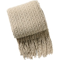 Teenda-couverture tricotée personnalisée avec pompon, grande taille, tissé blanc, en laine, épais/épais, pour la maison