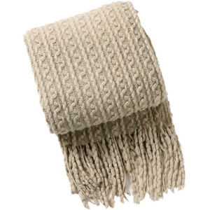 Teenda-couverture tricotée personnalisée avec pompon, grande taille, tissé blanc, en laine, épais/épais, pour la maison - Product Image 6