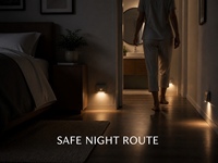 Sistema de Luz Nocturna con Sensor de Movimiento, Lámpara LED Recargable con Sensor para Dormitorio, Baño, Pasillo LDN0001-22