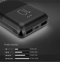 Mini type-c électronique Logo personnalisé batterie externe au Lithium mince Portable double chargeur USB 10000Mah batterie externe pour Mobile