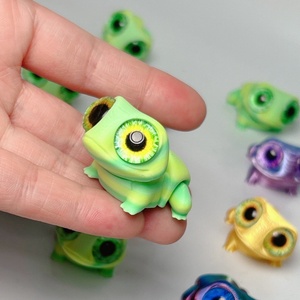 Ornements grenouille/gecko mignons à grands yeux imprimés en 3D, mini-jouet grenouille articulé avec yeux en verre artificiel, cadeau transfrontalier - Product Image 3