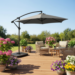 <span class=keywords><strong>Parasol</strong></span> suspendu moderne pliable et étanche <span class=keywords><strong>3M</strong></span> en acier, éclairé par énergie solaire, avec base et <span class=keywords><strong>housse</strong></span>, idéal pour parcs et hôtels en extérieur - Product Image 3