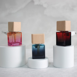 10ml phẳng vuông nhỏ hương thơm màu gradient khuếch tán chai thủy tinh Nước hoa xe hơi treo nước hoa rỗng Chai làm mát không khí - Product Image 3
