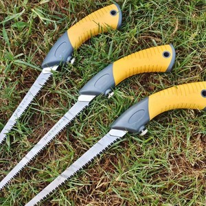 Mini scie murale 150 mm en acier à haute teneur en carbone, scie à main pour arbres fruitiers et bâtiments, lame de rechange incluse, poignée jaune-grise - Product Image 4