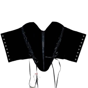 Corsetto <span class=keywords><strong>Top</strong></span> taglie forti da donna Bustier Overbust maglia <span class=keywords><strong>Sexy</strong></span> Vintage vittoriano medievale moda nero velluto ricamato corsetto di pizzo - Product Image 6