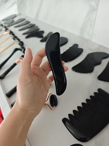 Gua Sha rouleau de massage logo personnalisé masseur de visage en verre naturel avec boîte rouleau d'obsidienne de haute qualité guasha - Product Image 2