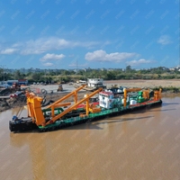 Drague à aspiration de 28 pouces avec pompe diesel, profondeur de dragage de 18 m, débit de 1800 m/h, dragage de rivières et de lacs, extraction de sable