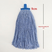 Tête de balai serpillère de rechange en coton bleu haute performance, type douille, pour le nettoyage commercial des sols