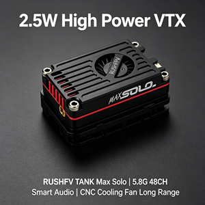 RUSHFPV Rush TANK Max Solo VTX 2.5W High-power FPV Video Transmitter <b>Plastic</b> CNC Cooling Fan Long-Range RC FPV Factory Direct - Product Image 1