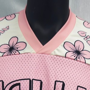 Maglia <span class=keywords><strong>da</strong></span> Football Americano Oversize Personalizzata, T-Shirt Retrò Street Fashion, Maglietta in Rete Streetwear per Uomo, T-Shirt <span class=keywords><strong>da</strong></span> Calcio e Rugby - Product Image 5