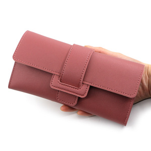 Fashion Korean Three Fold <b>Long</b> Purse For Women Snap Closure Handheld Coin <b>Wallet</b> Multi Card Slot Ladies Clutch Factory Supply - Product Image 4