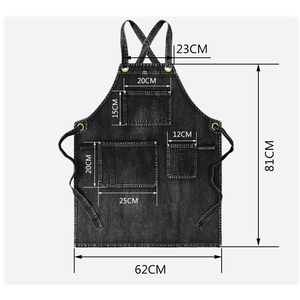 Grembiule in denim di cotone lavabile alla moda con cinghie intrecciate regolabili incrociate, anti-macchia, per giardinaggio, estetica e uso domestico, da donna - Product Image 5