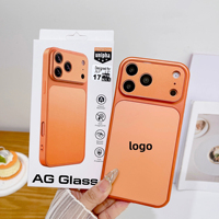 Funda de PC Mate con Cristal AG y Protector de Lente para iPhone 17, 16, 15, 14 con Logo, Estilo To 17 Pro