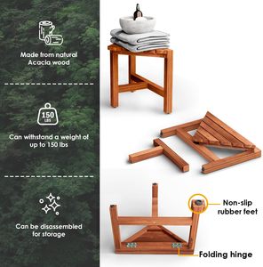 Repose-pieds de <span class=keywords><strong>douche</strong></span> en bois d'acacia de 12 pouces, tabouret d'angle pour se raser les jambes, <span class=keywords><strong>petit</strong></span> <span class=keywords><strong>banc</strong></span> de <span class=keywords><strong>douche</strong></span> pour usage domestique à l'intérieur de la <span class=keywords><strong>douche</strong></span> - Product Image 3